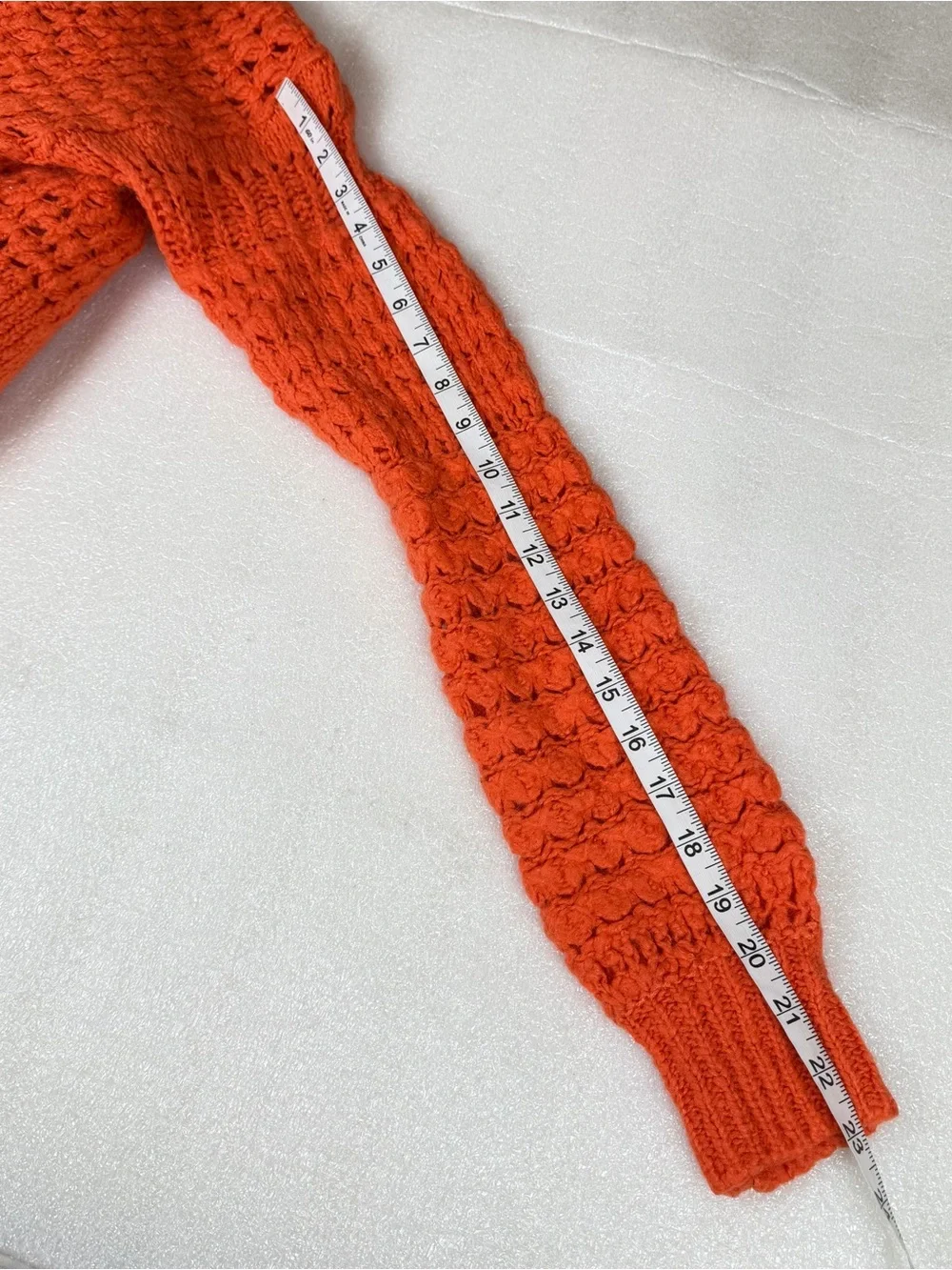Women’s XS Free People Oversized Long Sleeve Orange Chunky Retro Sweater